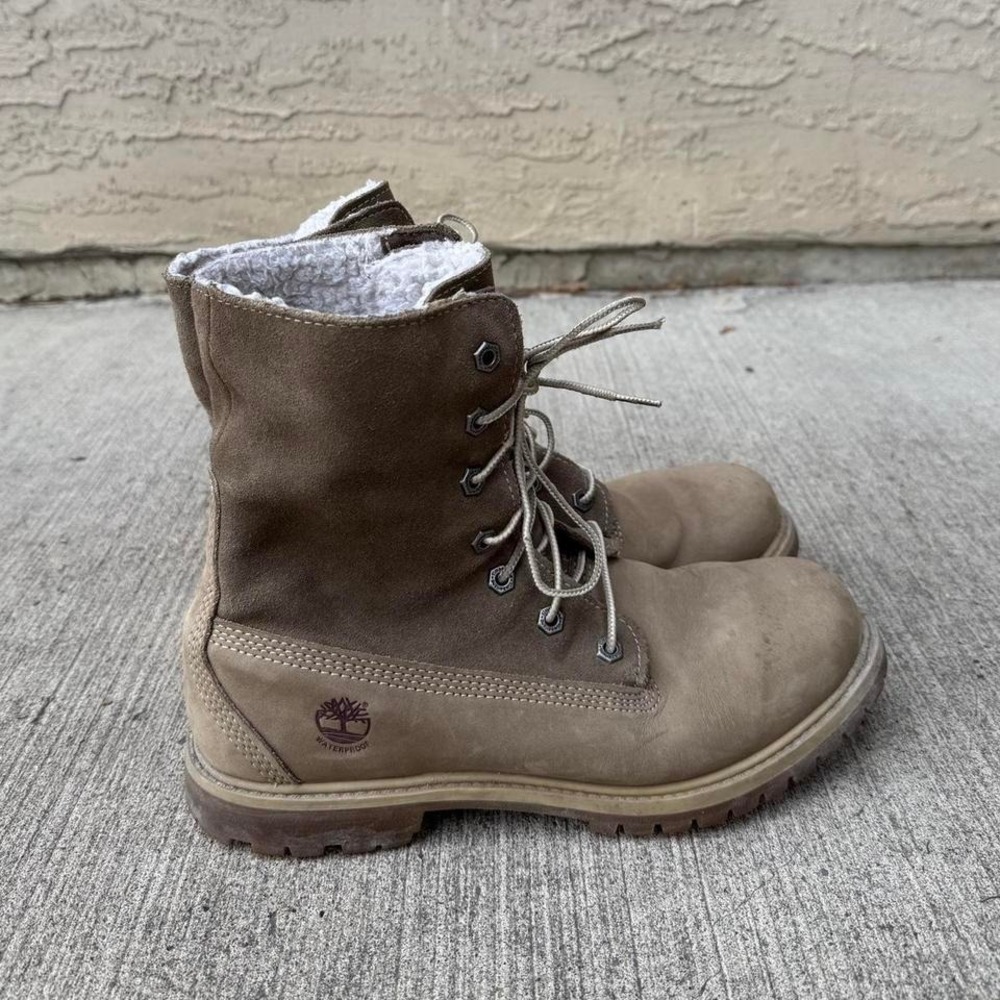 TIMBERLAND "TAUPE" ROLL-TOP WATERPROOF COMBAT BOOTS